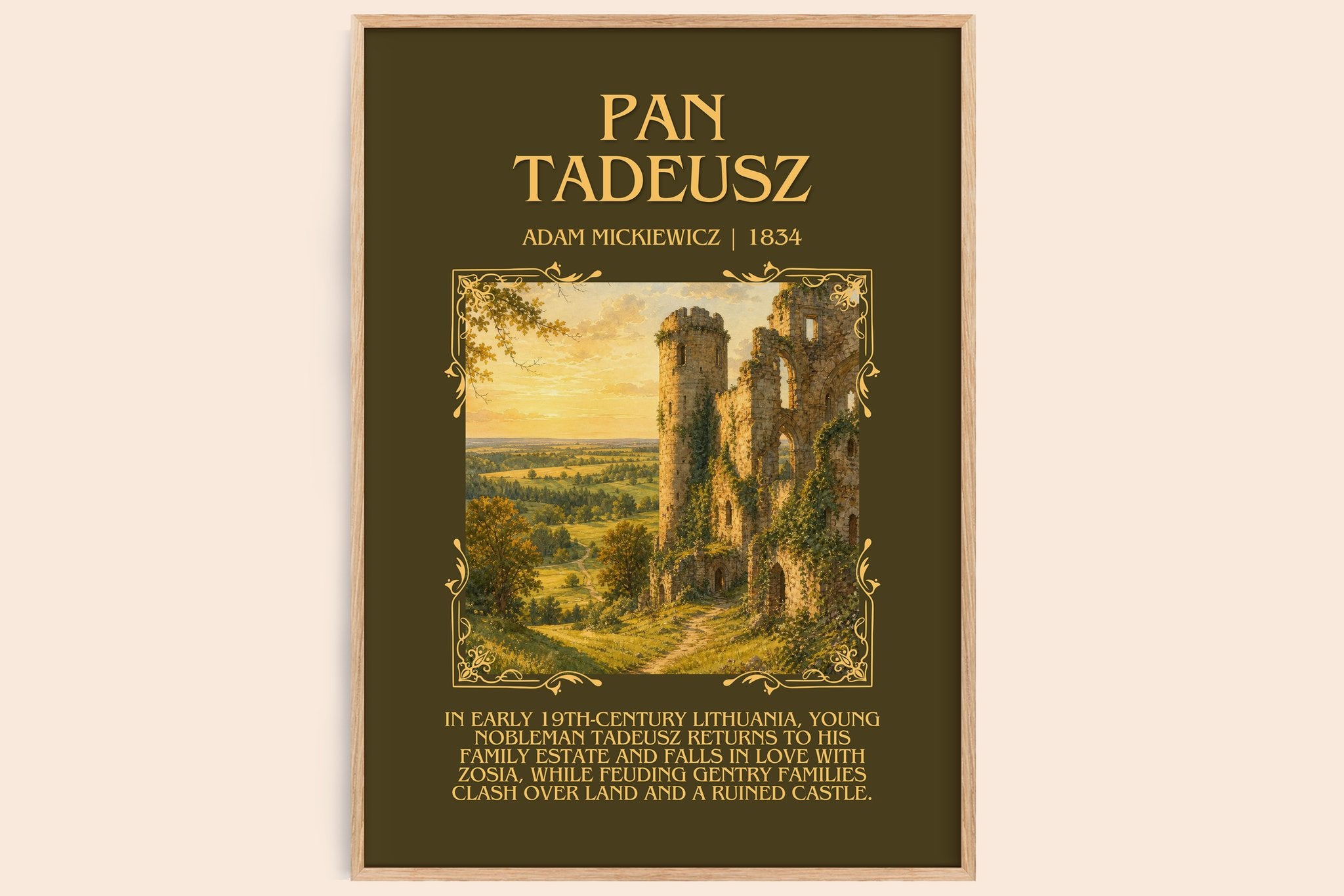Pan Tadeusz Minimalist Book Poster by Adam Mickiewicz