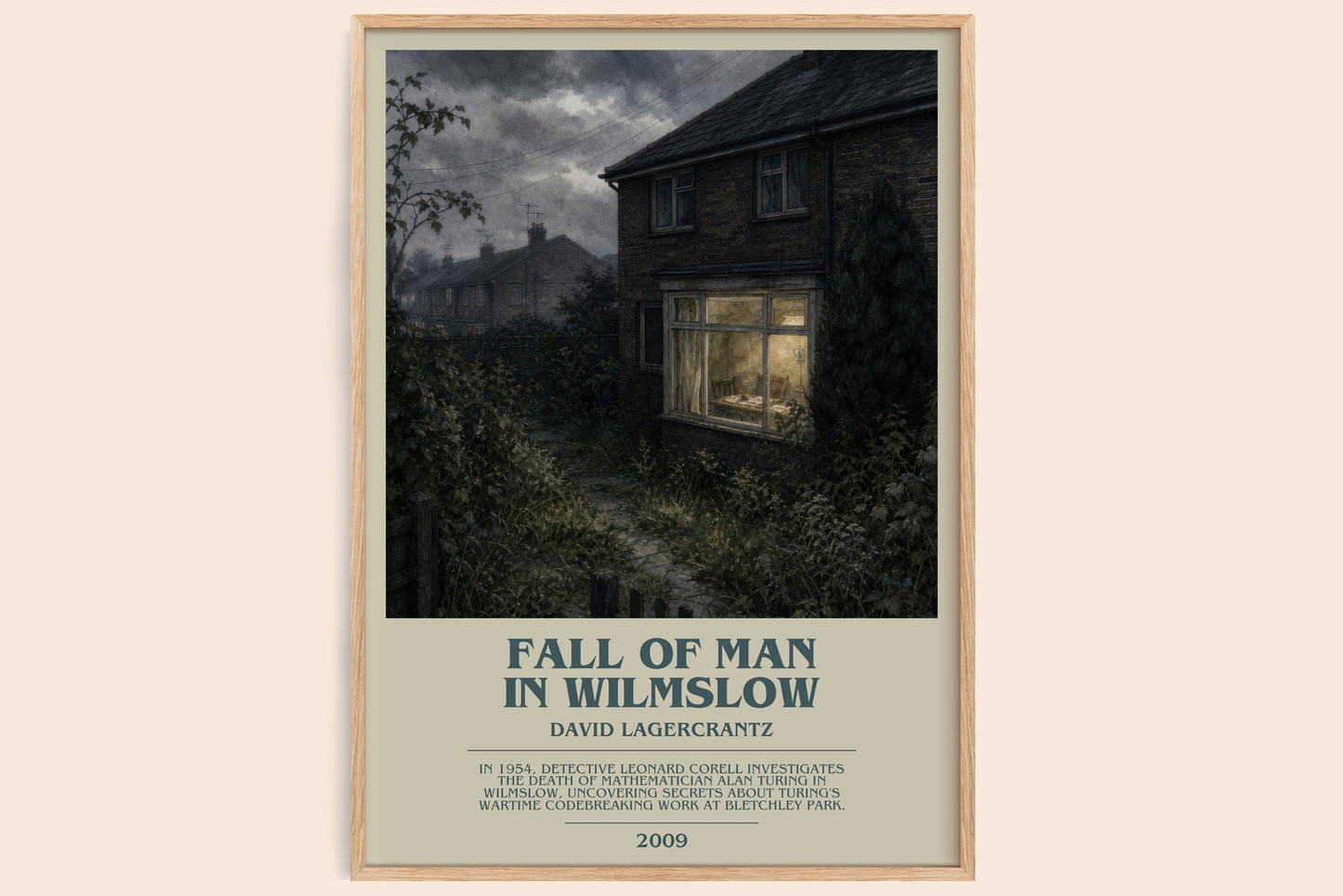 Fall Of Man In Wilmslow bookish book poster by David Lagercrantz – framed literary art print