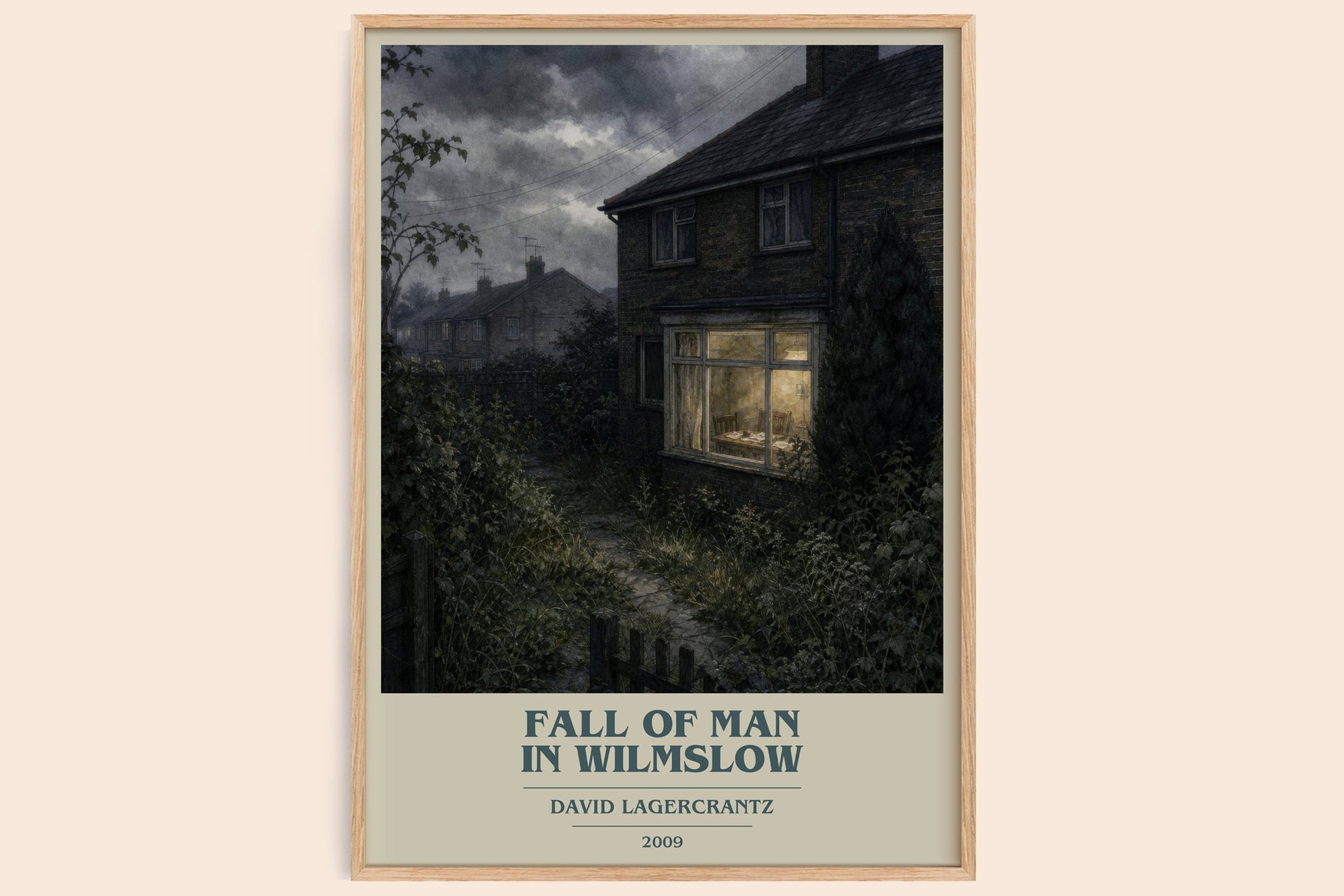 Fall Of Man In Wilmslow book cover book poster by David Lagercrantz – framed literary art print