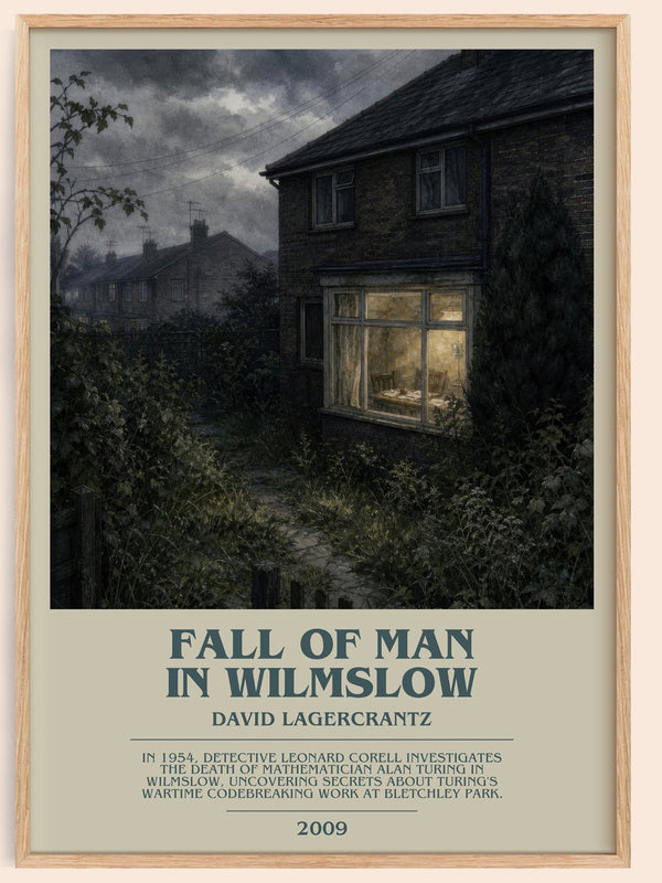 Fall Of Man In Wilmslow bookish book poster by David Lagercrantz – framed literary art print