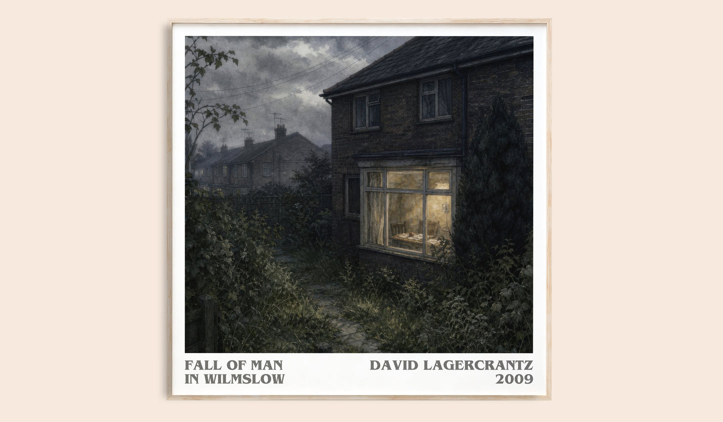 Fall Of Man In Wilmslow literary book poster by David Lagercrantz – framed literary art print