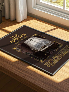 The Master Minimalist Book Poster by Colm Toibin – print on a sunlit desk