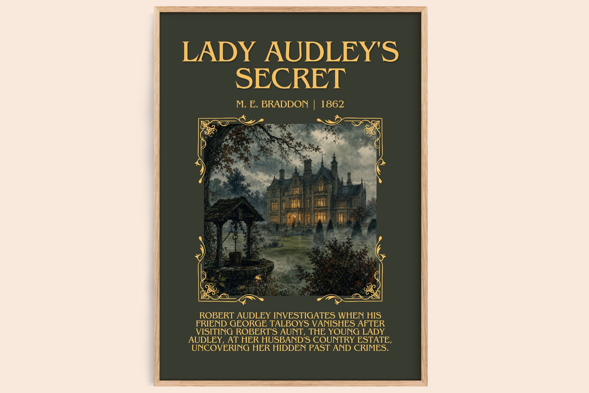 Lady Audley's Secret Minimalist Book Poster by M. E. Braddon