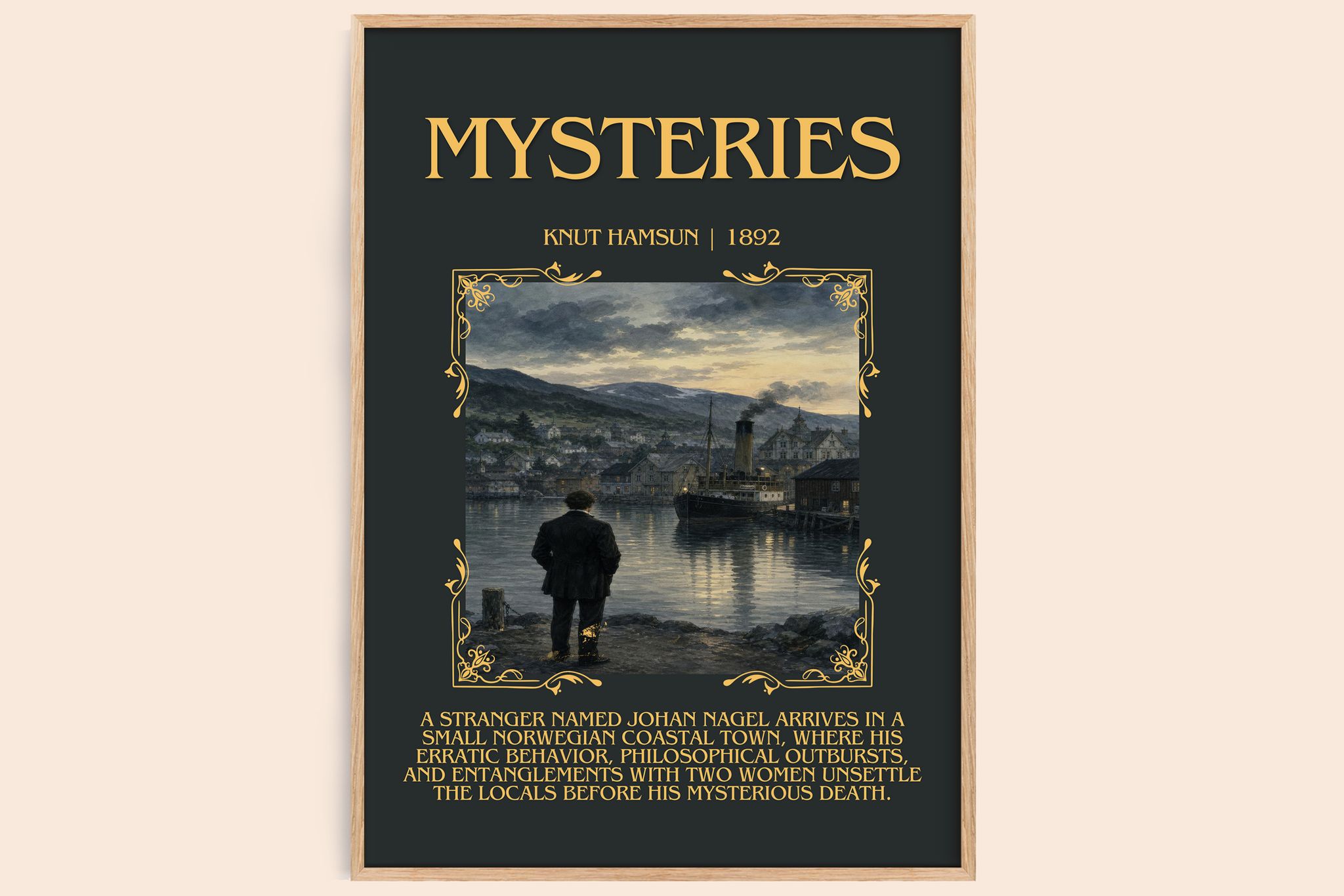 Mysteries Minimalist Book Poster by Knut Hamsun