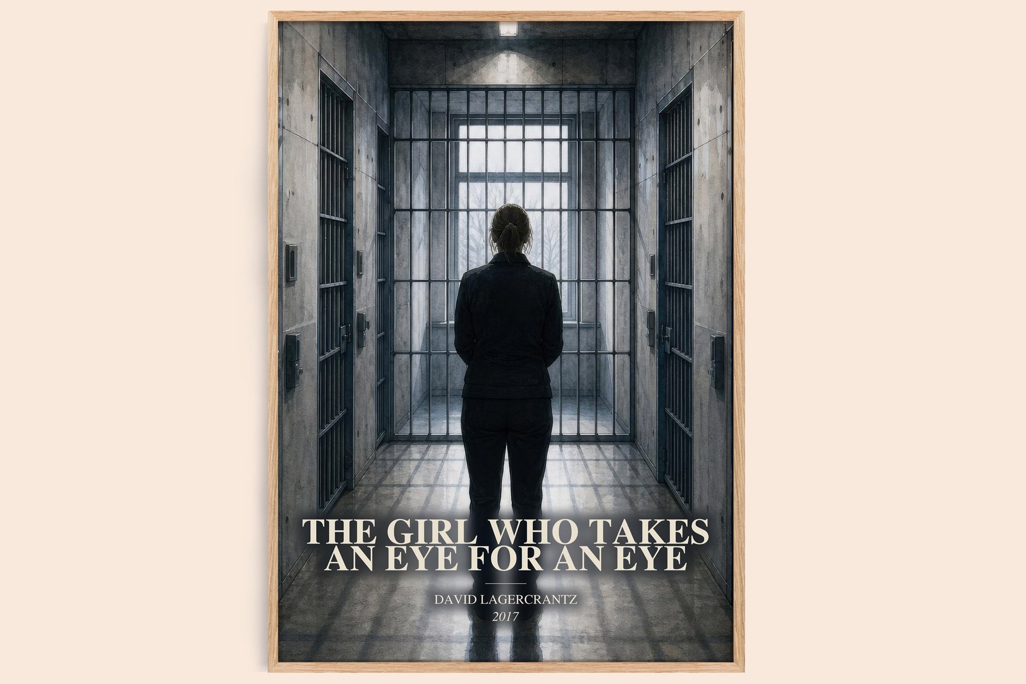 The Girl Who Takes An Eye For An Eye watercolour book poster by David Lagercrantz – framed literary art print