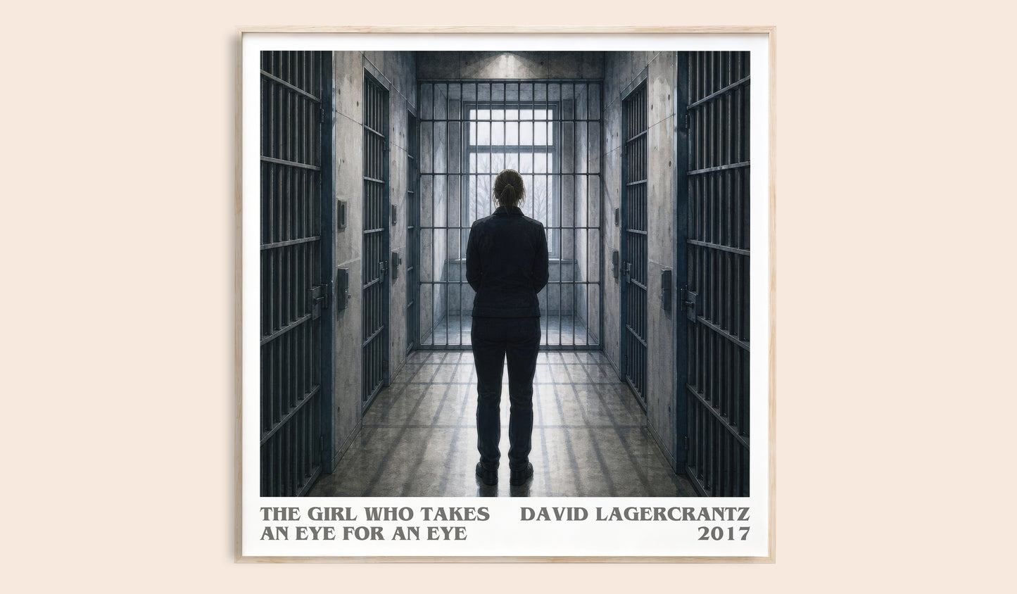 The Girl Who Takes An Eye For An Eye literary book poster by David Lagercrantz – framed literary art print