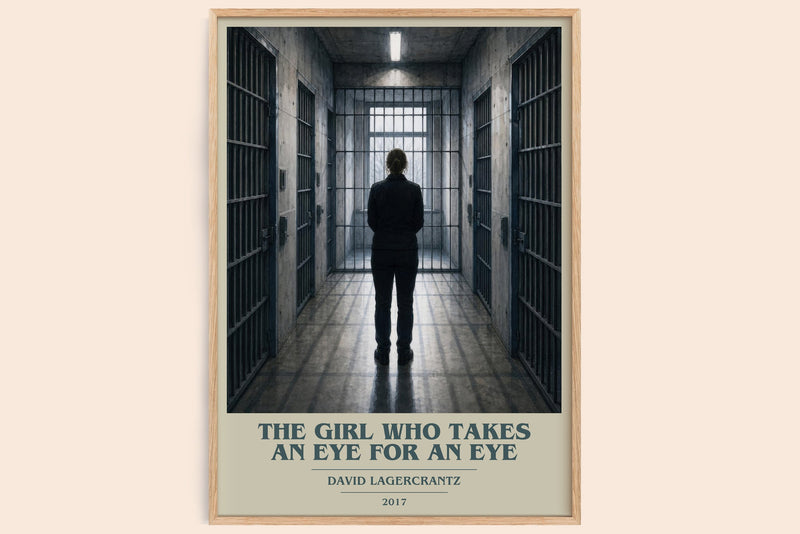The Girl Who Takes An Eye For An Eye book cover book poster by David Lagercrantz – framed literary art print