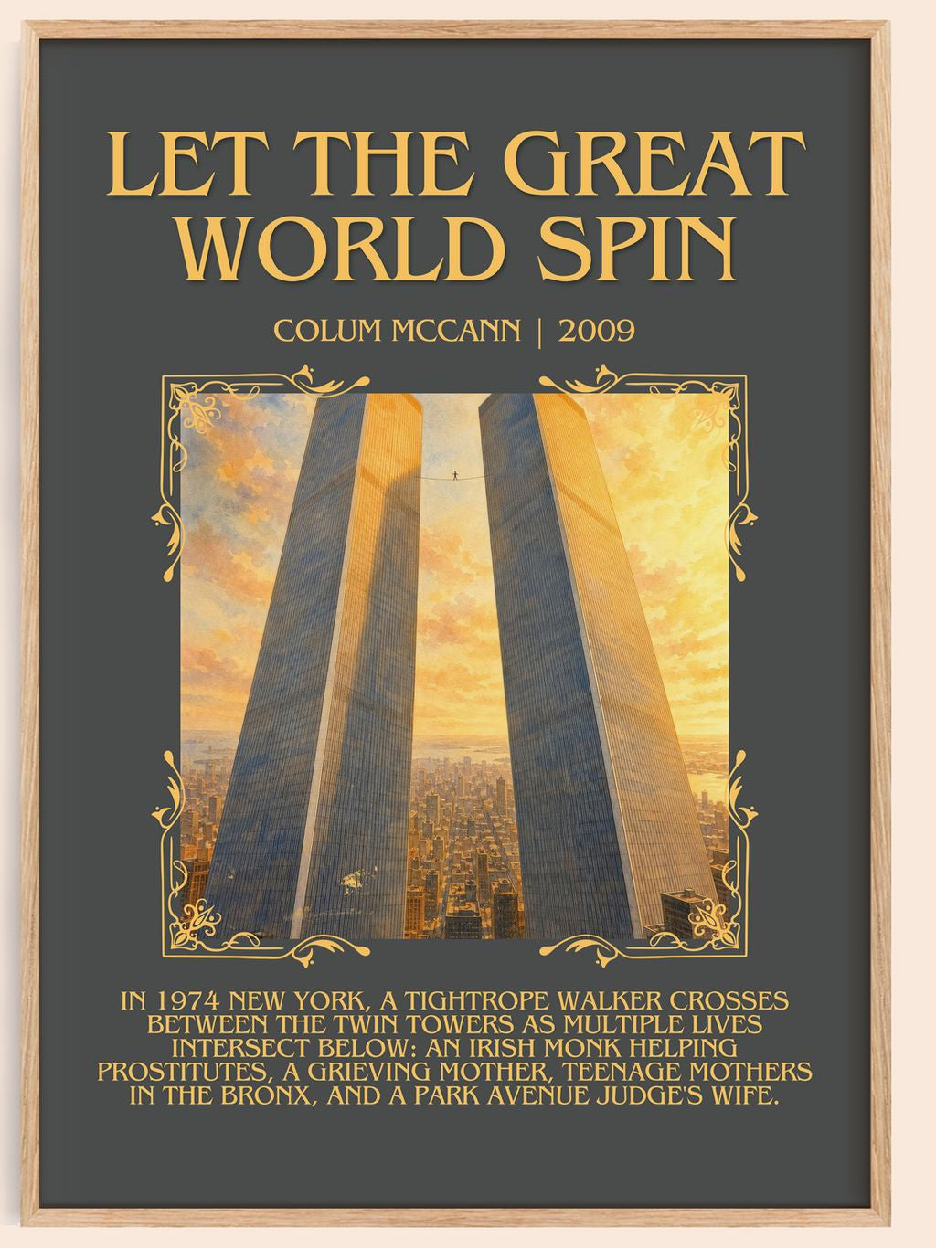 Let the Great World Spin Minimalist Book Poster by Colum McCann – book poster