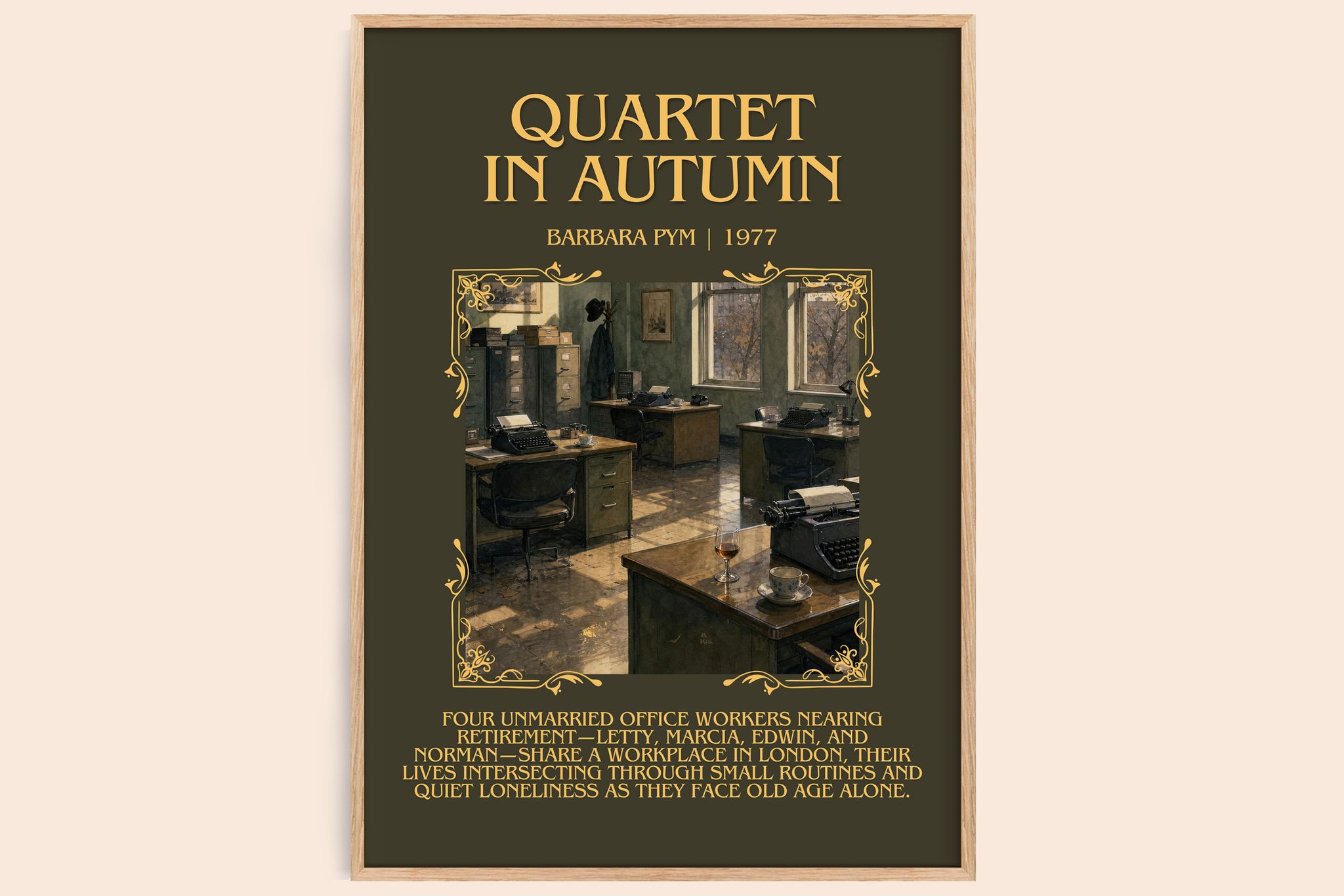 Quartet in Autumn Minimalist Book Poster by Barbara Pym