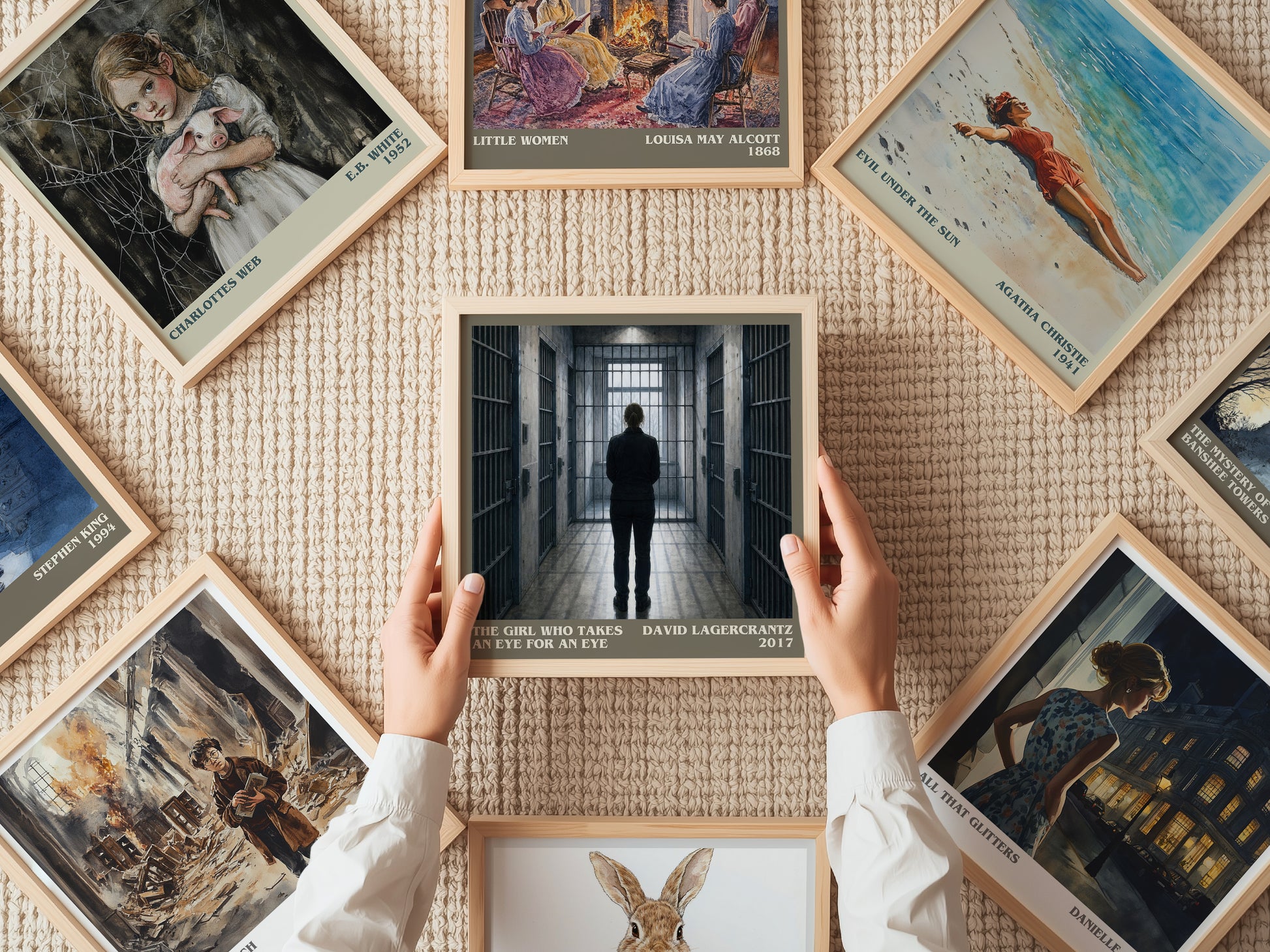 The Girl Who Takes An Eye For An Eye literary book poster framed on wall – thriller wall art