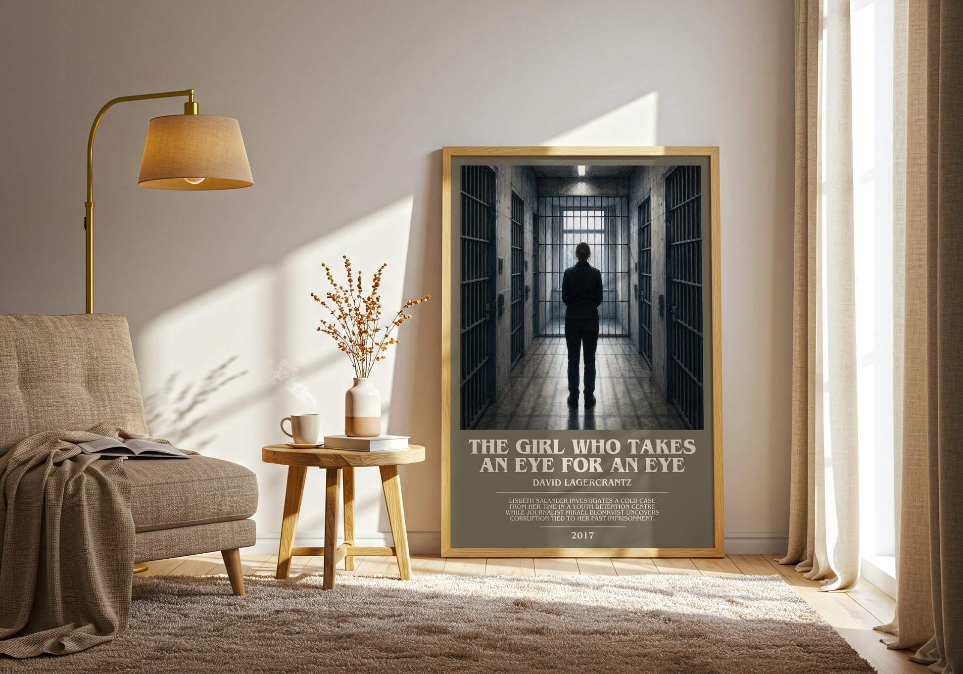 The Girl Who Takes An Eye For An Eye bookish print on bookshelf – David Lagercrantz fan gift