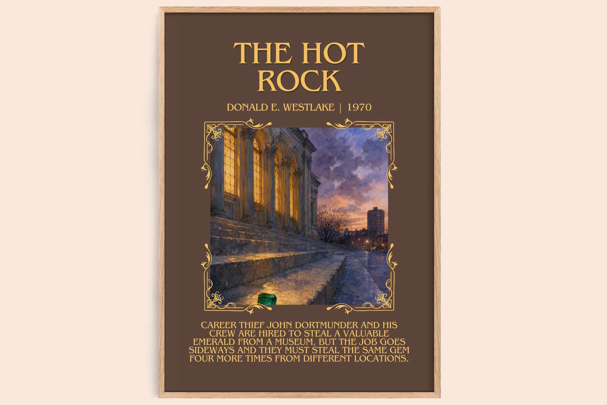 The Hot Rock Minimalist Book Poster by Donald E. Westlake