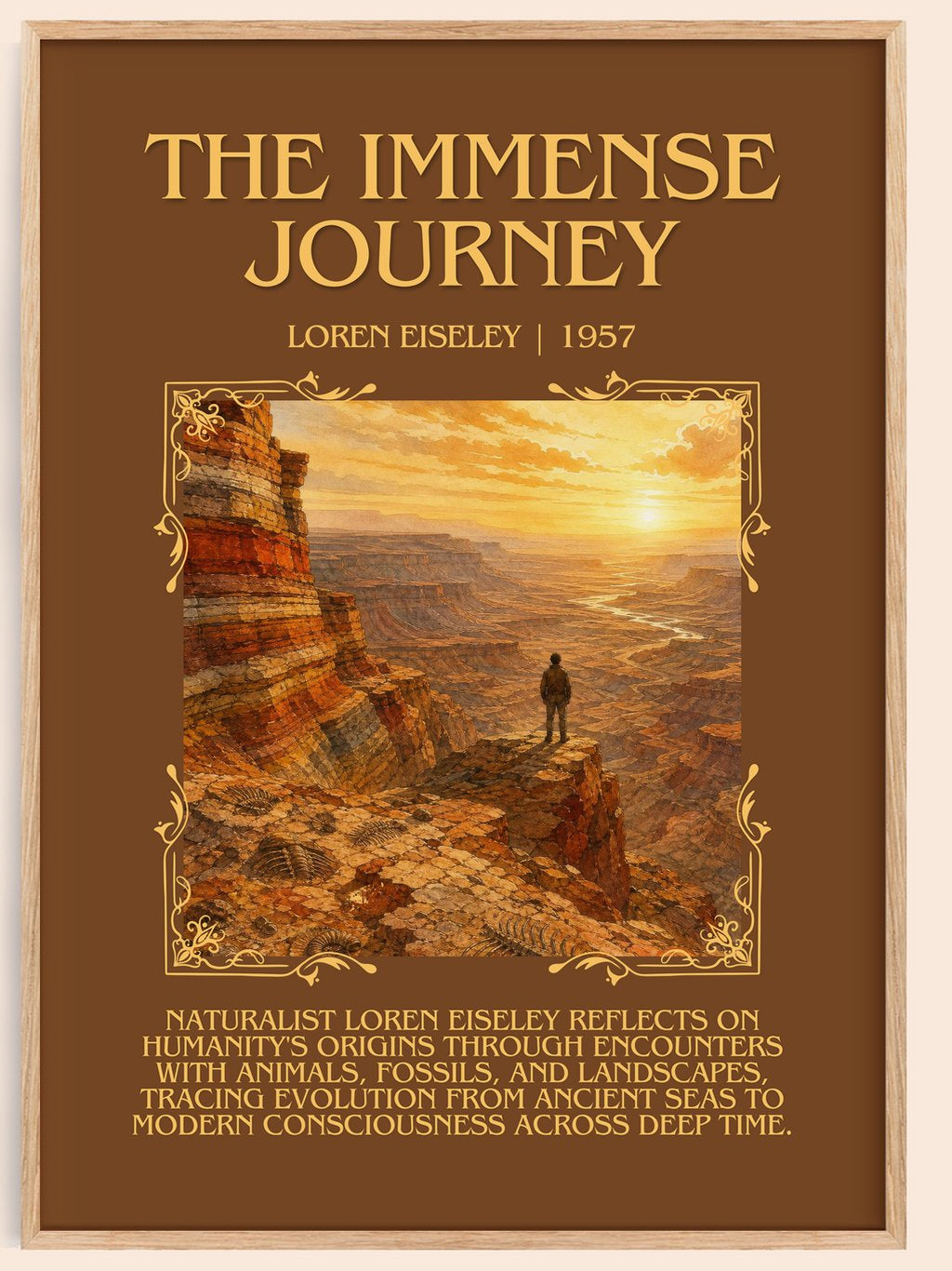 The Immense Journey Minimalist Book Poster by Loren Eiseley – book poster