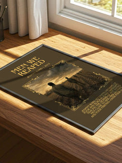 Men We Reaped Minimalist Book Poster by Jesmyn Ward – print on a sunlit desk