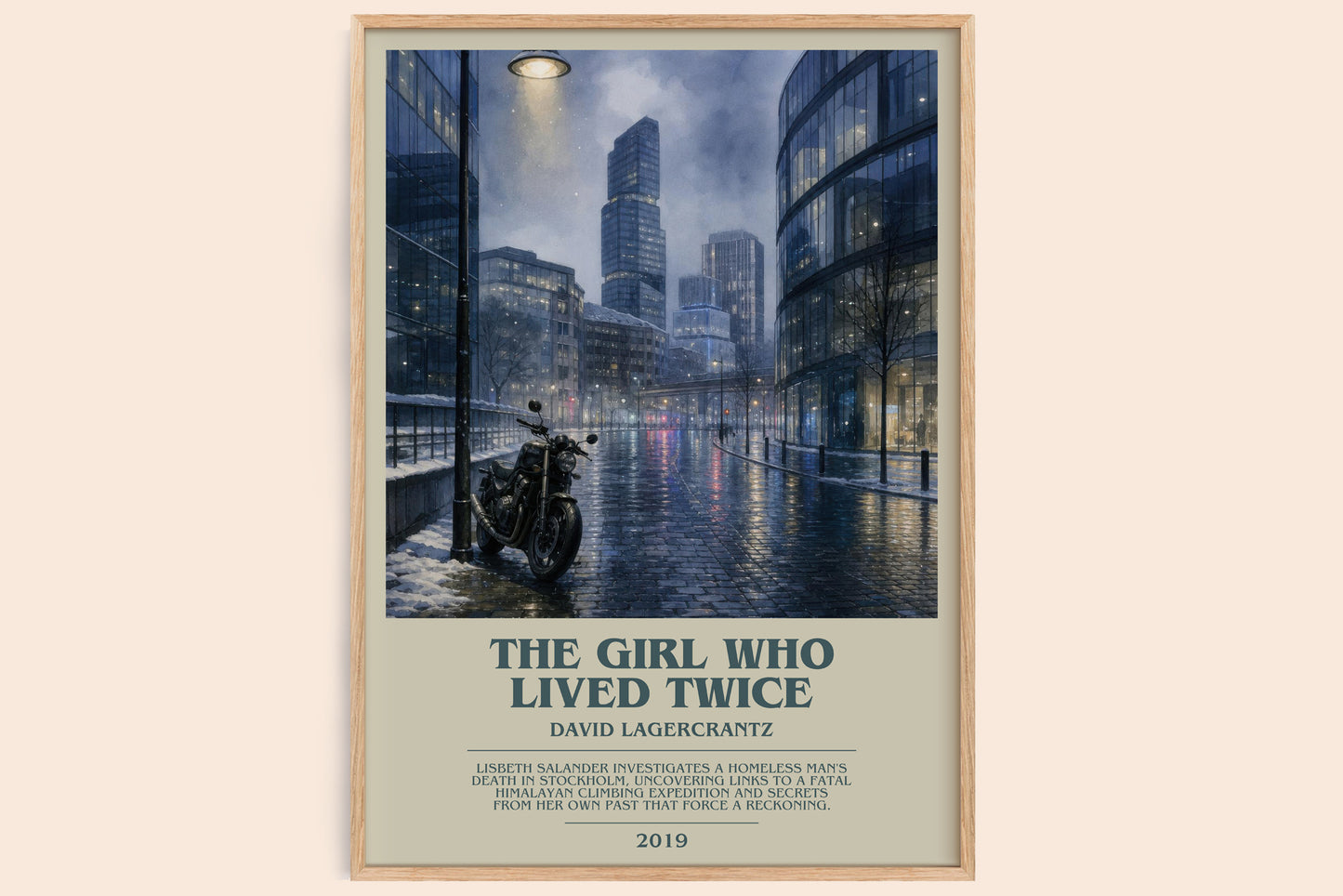 The Girl Who Lived Twice bookish book poster by David Lagercrantz – framed literary art print