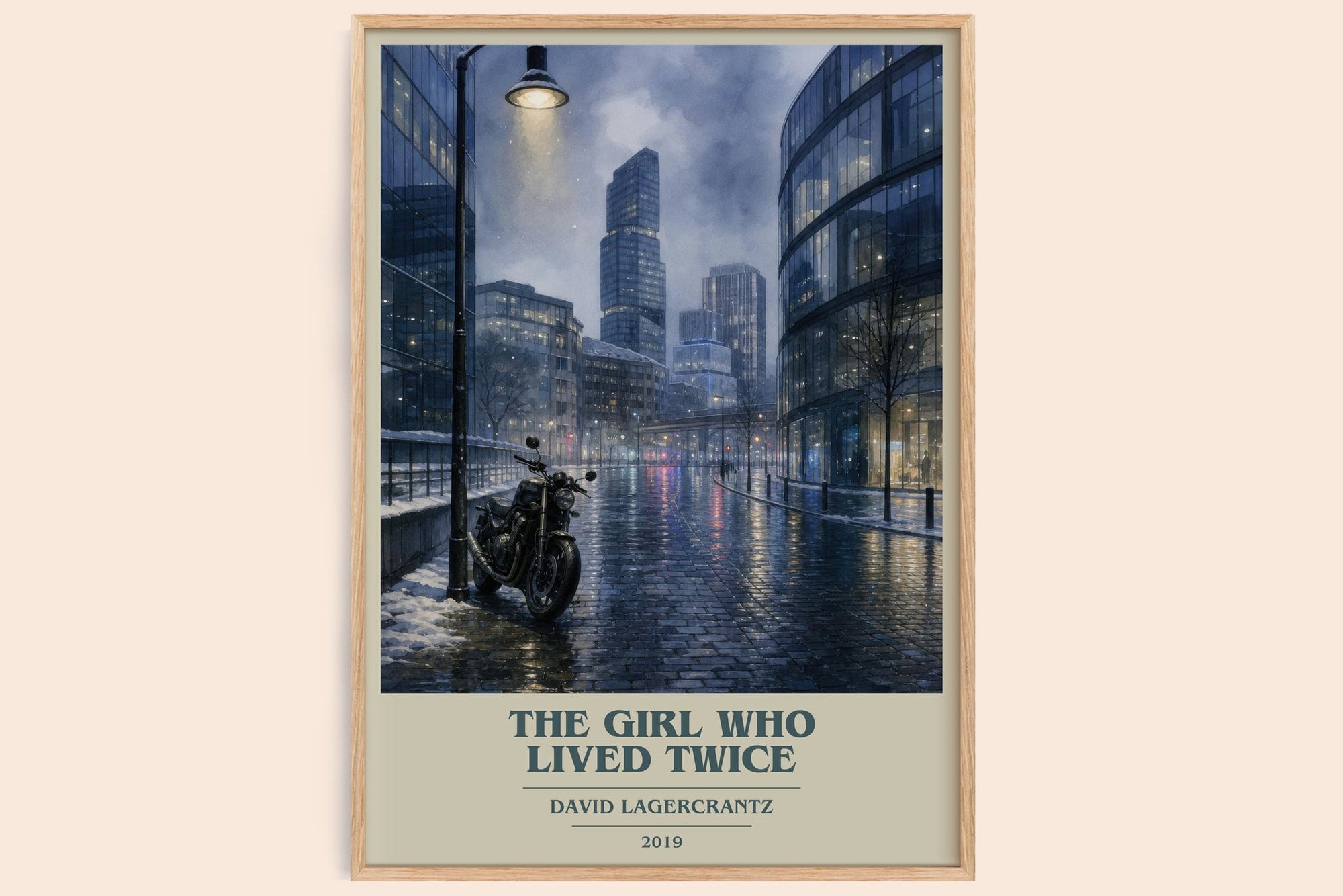 The Girl Who Lived Twice book cover book poster by David Lagercrantz – framed literary art print