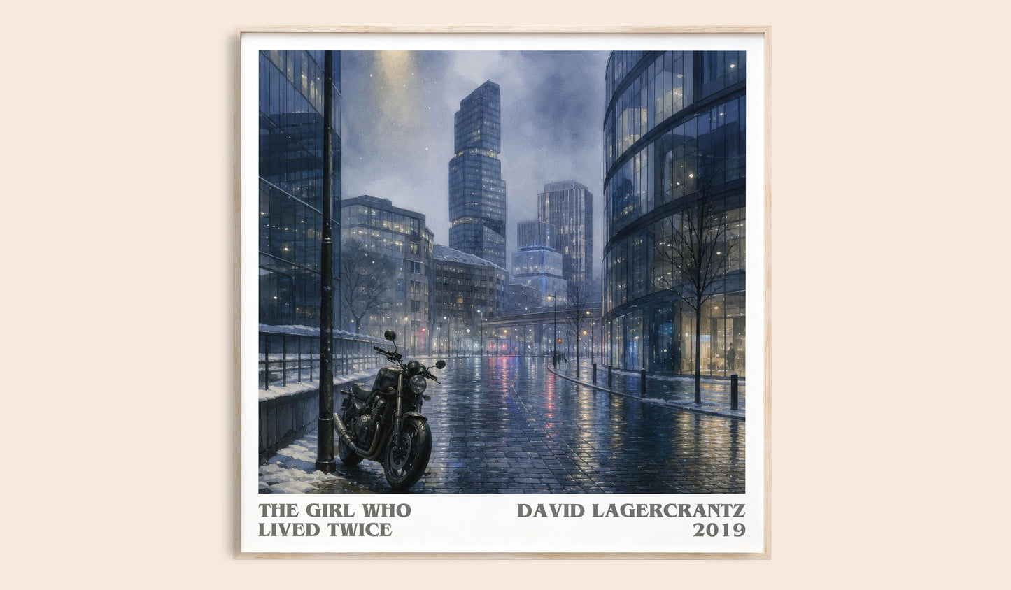 The Girl Who Lived Twice literary book poster by David Lagercrantz – framed literary art print