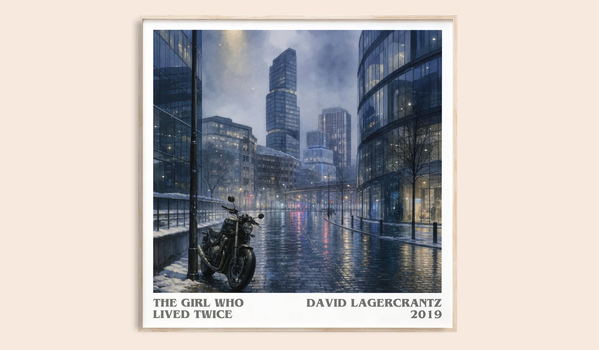 The Girl Who Lived Twice literary book poster by David Lagercrantz – framed literary art print