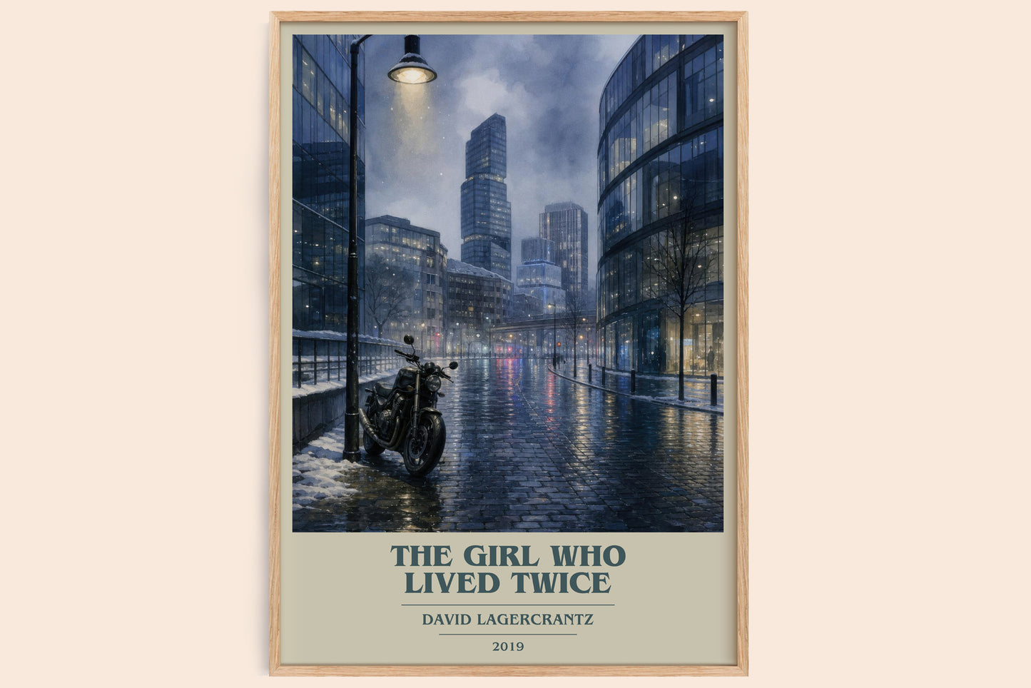 The Girl Who Lived Twice book cover book poster by David Lagercrantz – framed literary art print