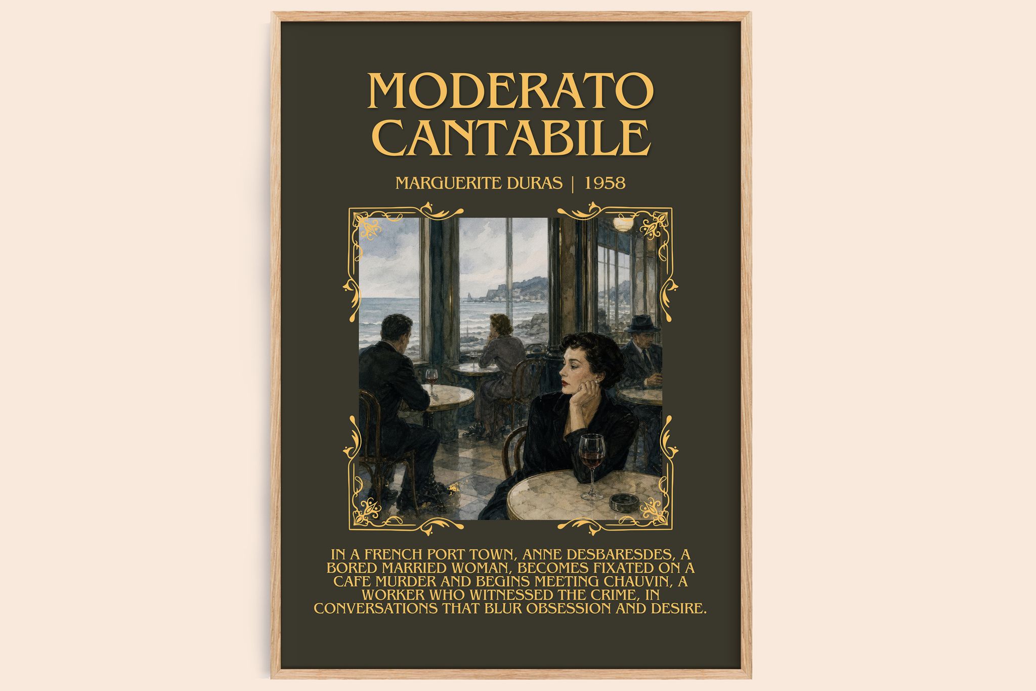 Moderato Cantabile Minimalist Book Poster by Marguerite Duras