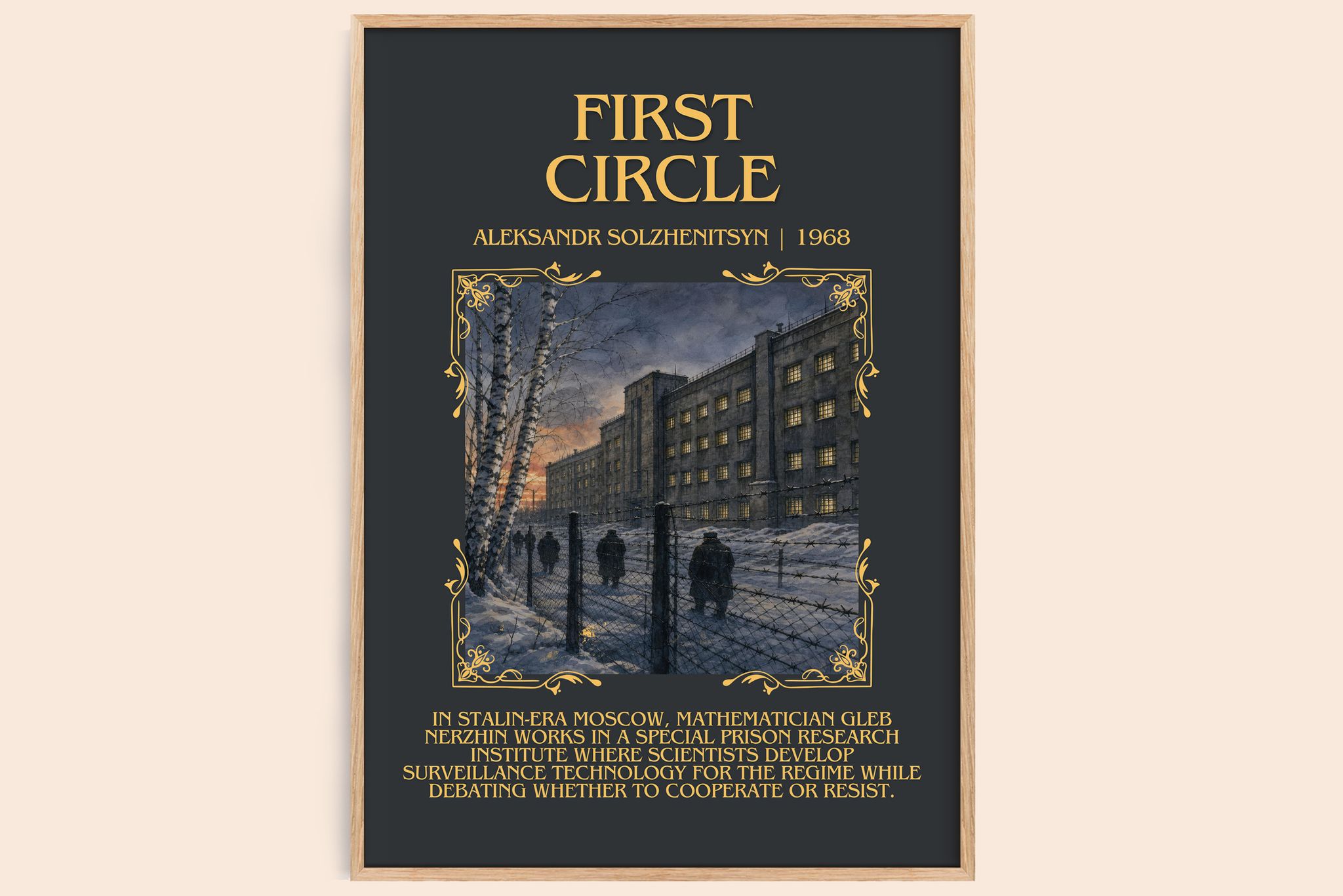 First Circle Minimalist Book Poster by Aleksandr Solzhenitsyn