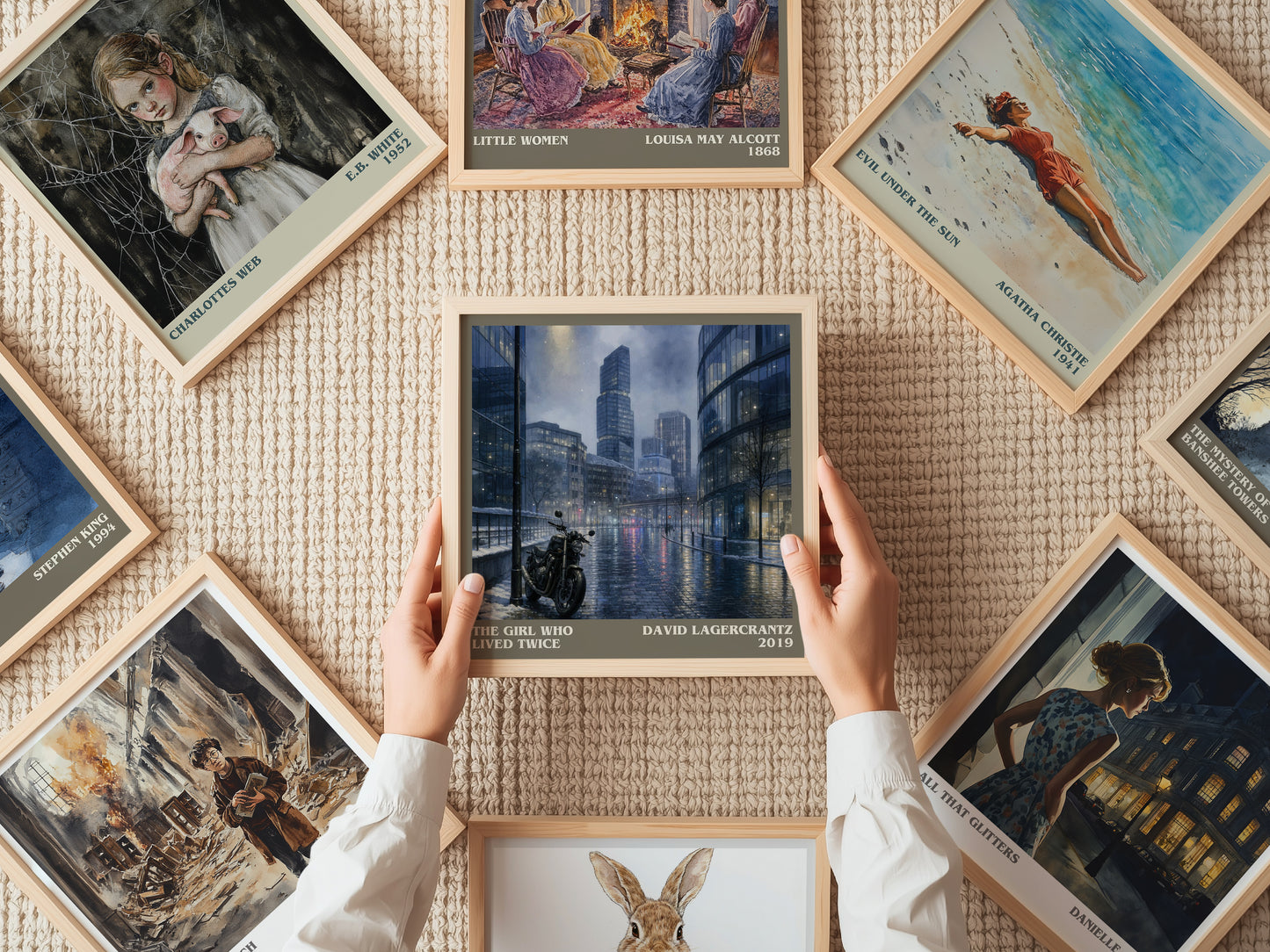 The Girl Who Lived Twice literary book poster framed on wall – thriller wall art