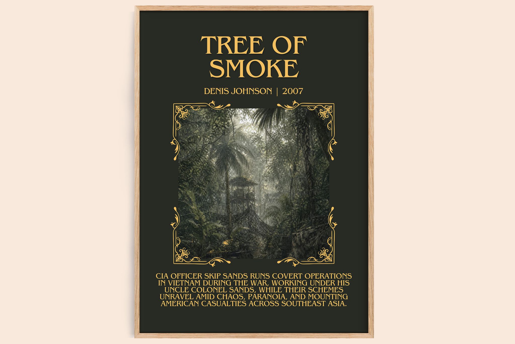 Tree of Smoke Minimalist Book Poster by Denis Johnson