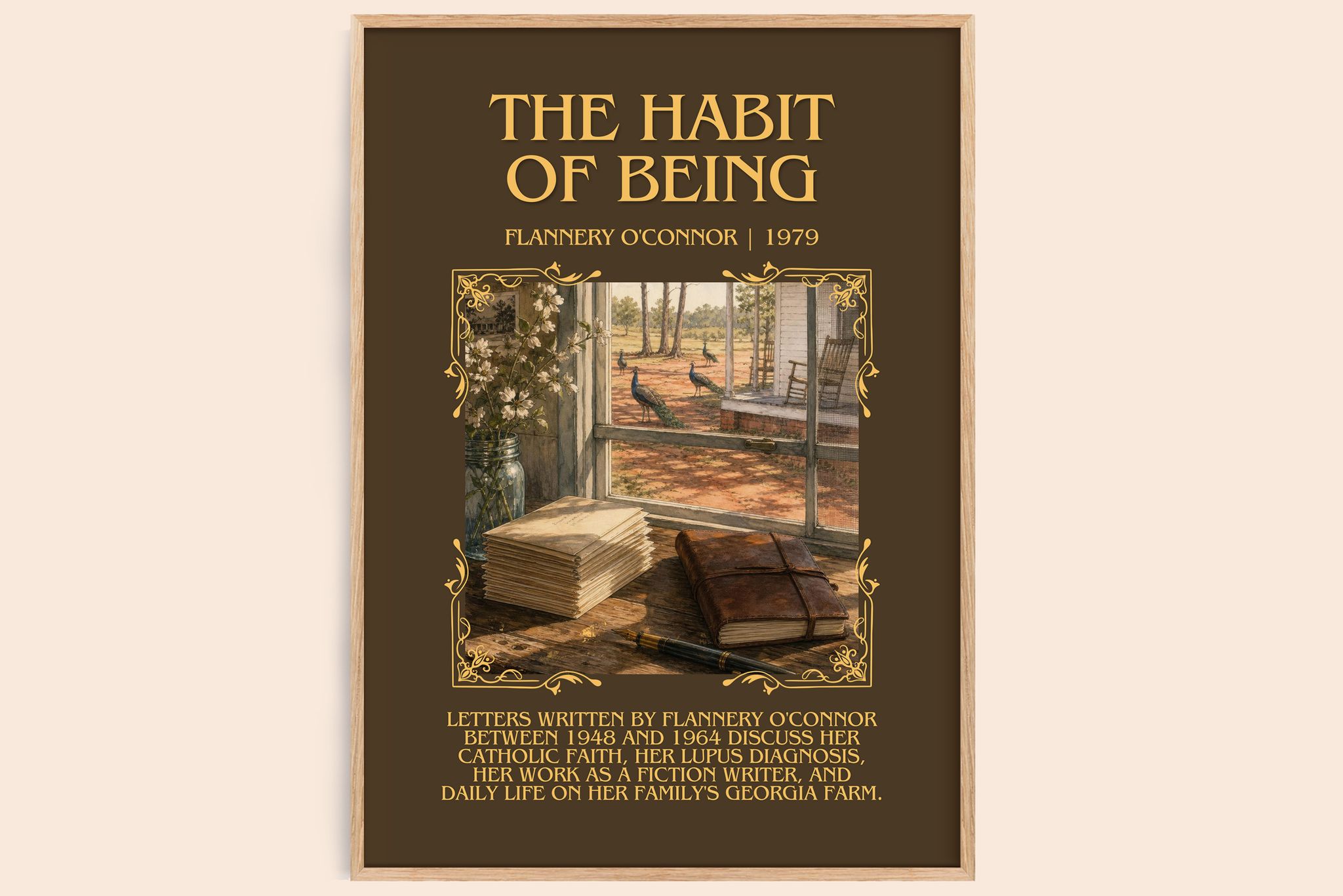 The Habit of Being Minimalist Book Poster by Flannery O'Connor