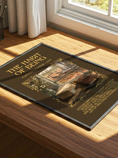 The Habit of Being Minimalist Book Poster by Flannery O'Connor – print on a sunlit desk