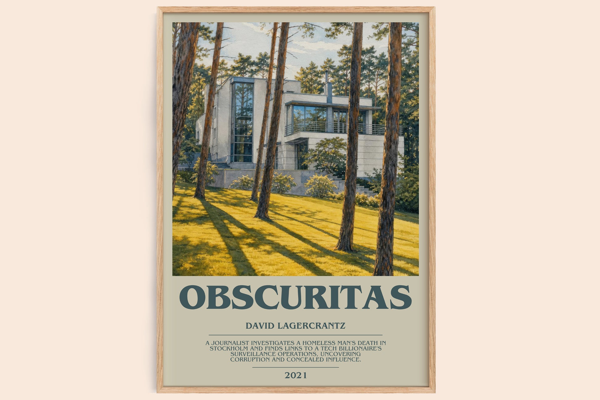 Obscuritas bookish book poster by David Lagercrantz – framed literary art print