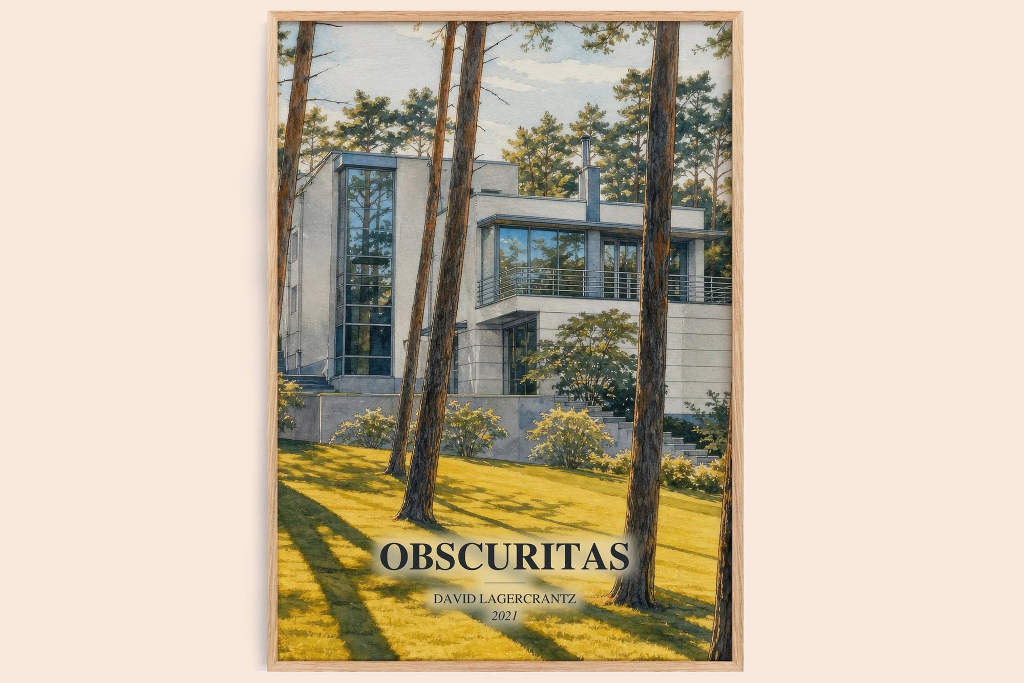 Obscuritas watercolour book poster by David Lagercrantz – framed literary art print
