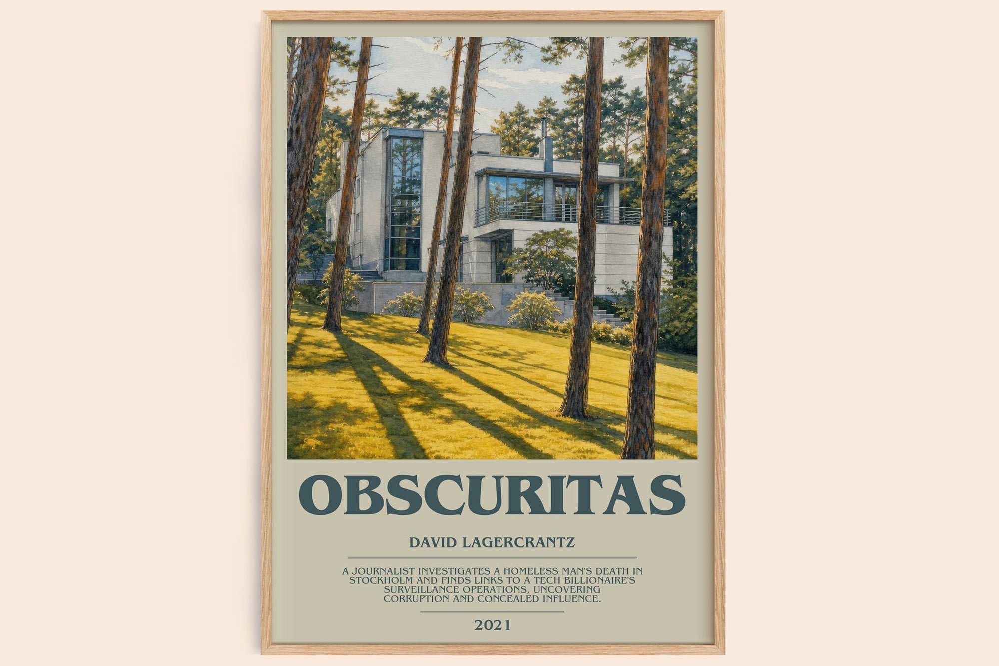 Obscuritas bookish book poster by David Lagercrantz – framed literary art print