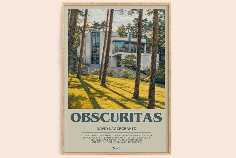 Obscuritas bookish book poster by David Lagercrantz – framed literary art print