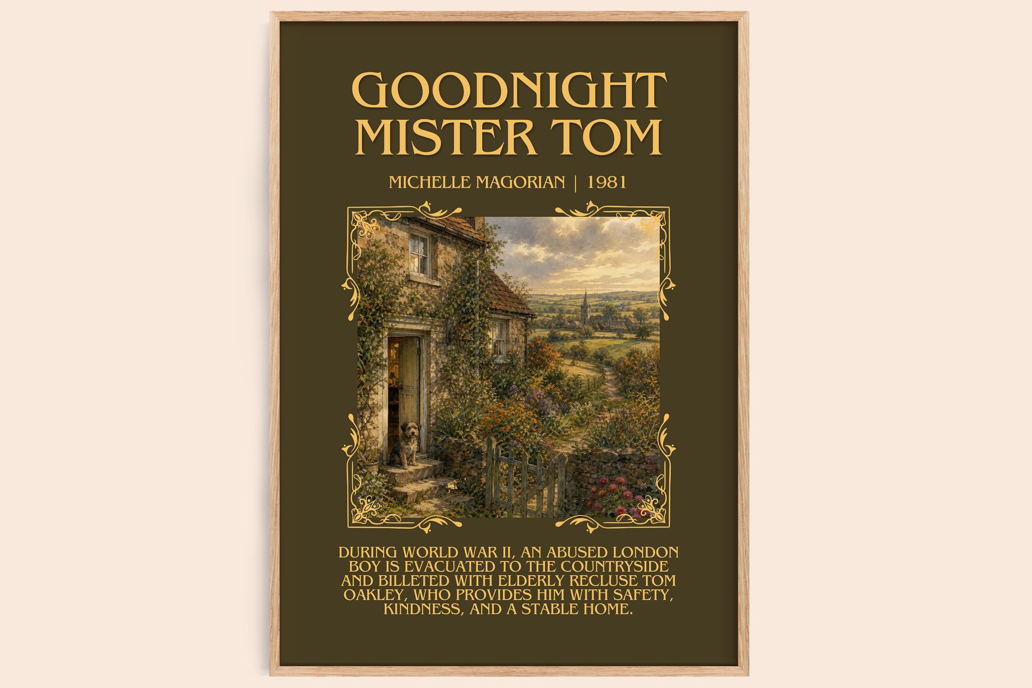 Goodnight Mister Tom Minimalist Book Poster by Michelle Magorian