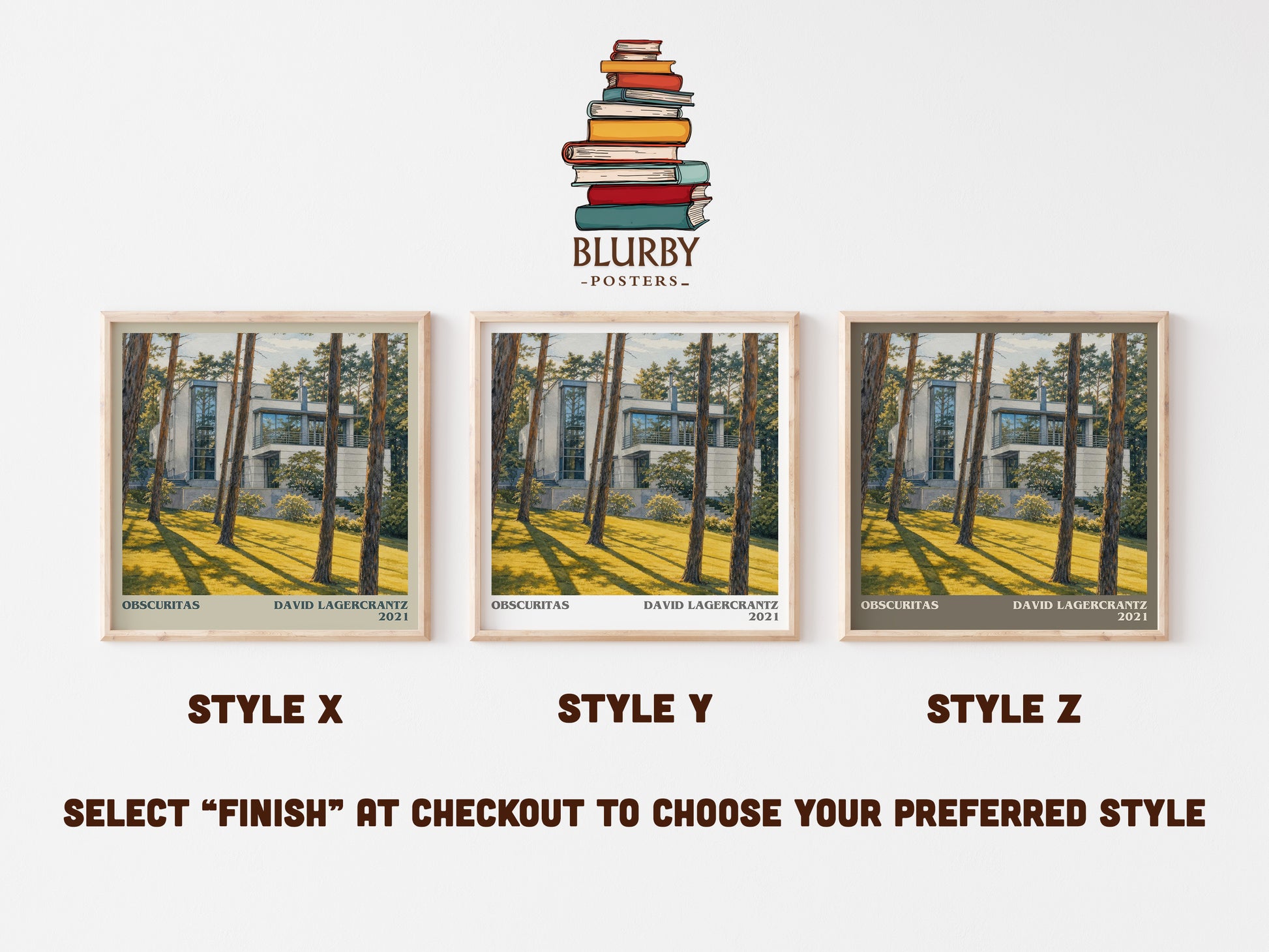 Obscuritas literary print in frame leaning in hallway – thriller wall art