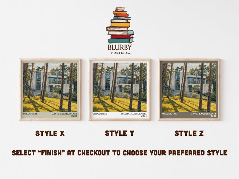 Obscuritas literary print in frame leaning in hallway – thriller wall art
