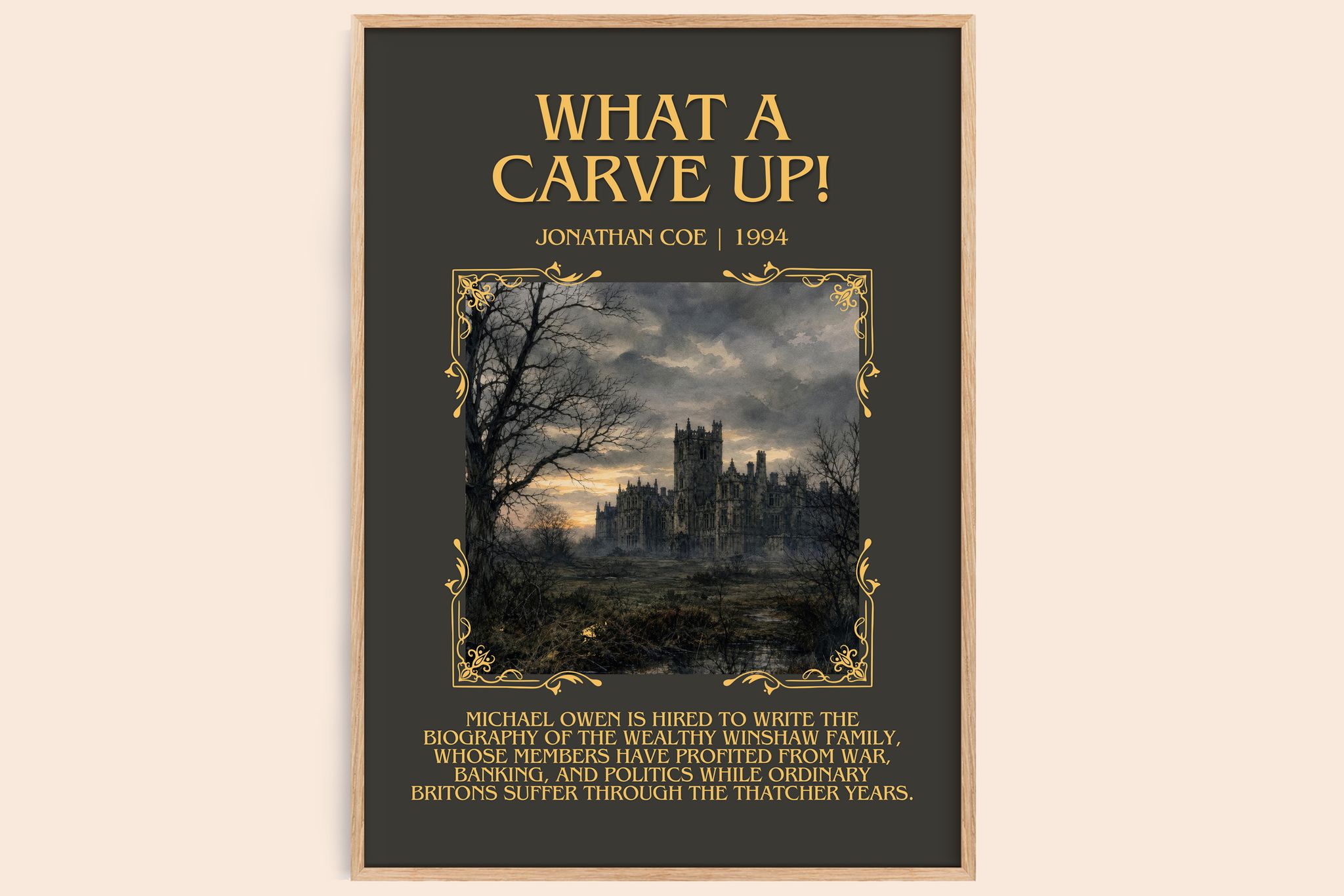 What a Carve Up! Minimalist Book Poster by Jonathan Coe