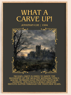 What a Carve Up! Minimalist Book Poster by Jonathan Coe – book poster