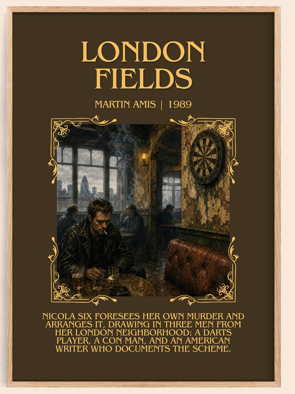 London Fields Minimalist Book Poster by Martin Amis – book poster