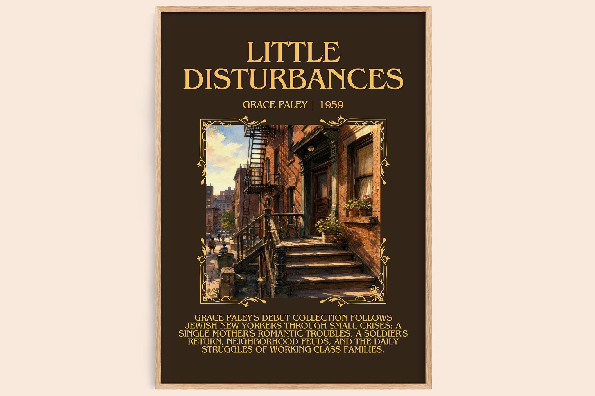 Little Disturbances Minimalist Book Poster by Grace Paley