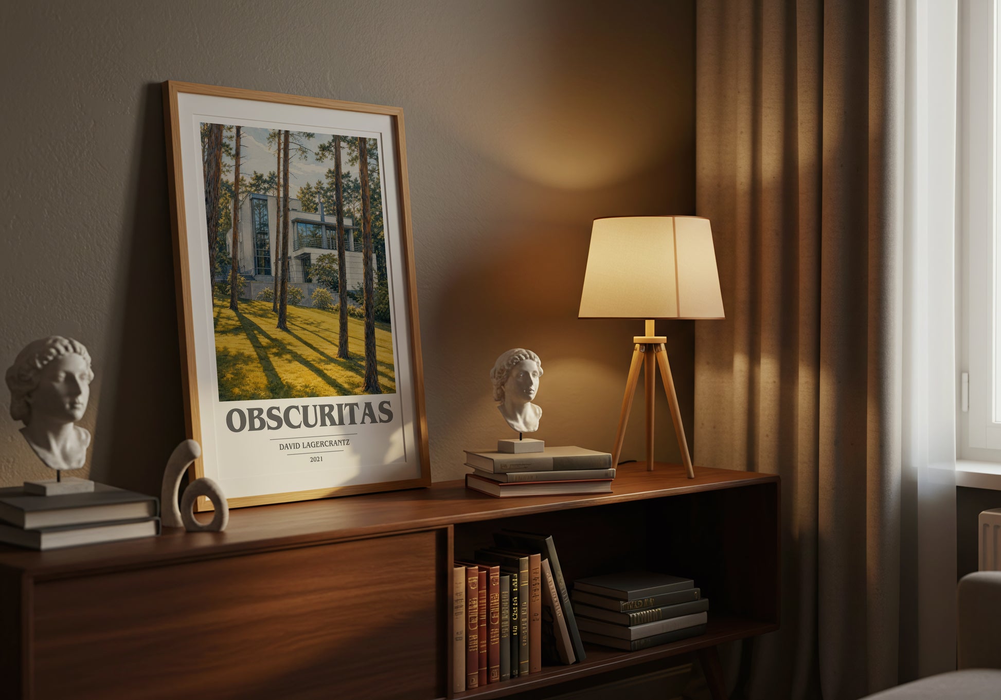 Obscuritas book cover book poster framed on wall – thriller wall art