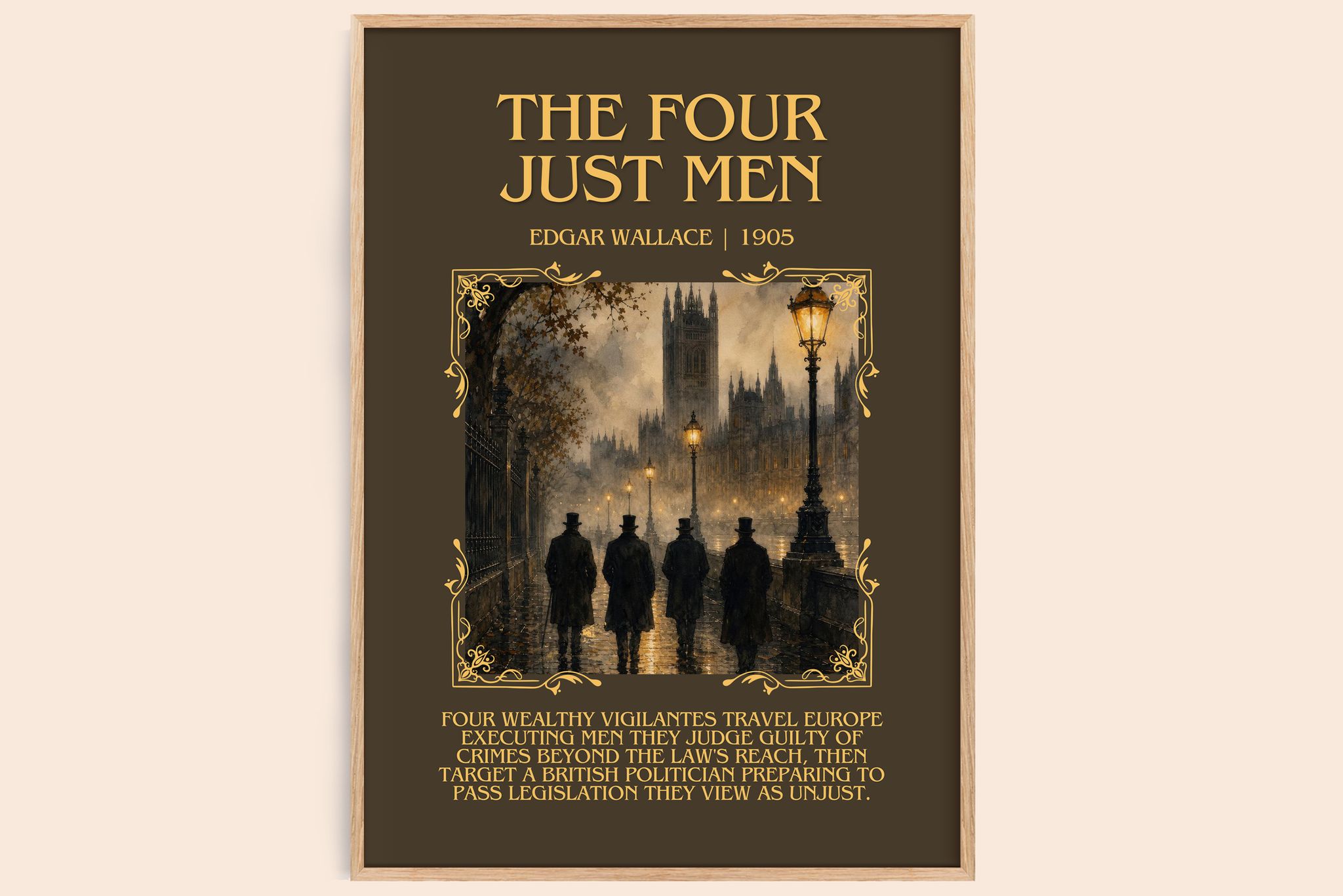 The Four Just Men Minimalist Book Poster by Edgar Wallace