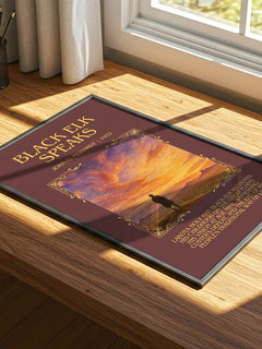 Black Elk Speaks Minimalist Book Poster by John G. Neihardt – print on a sunlit desk