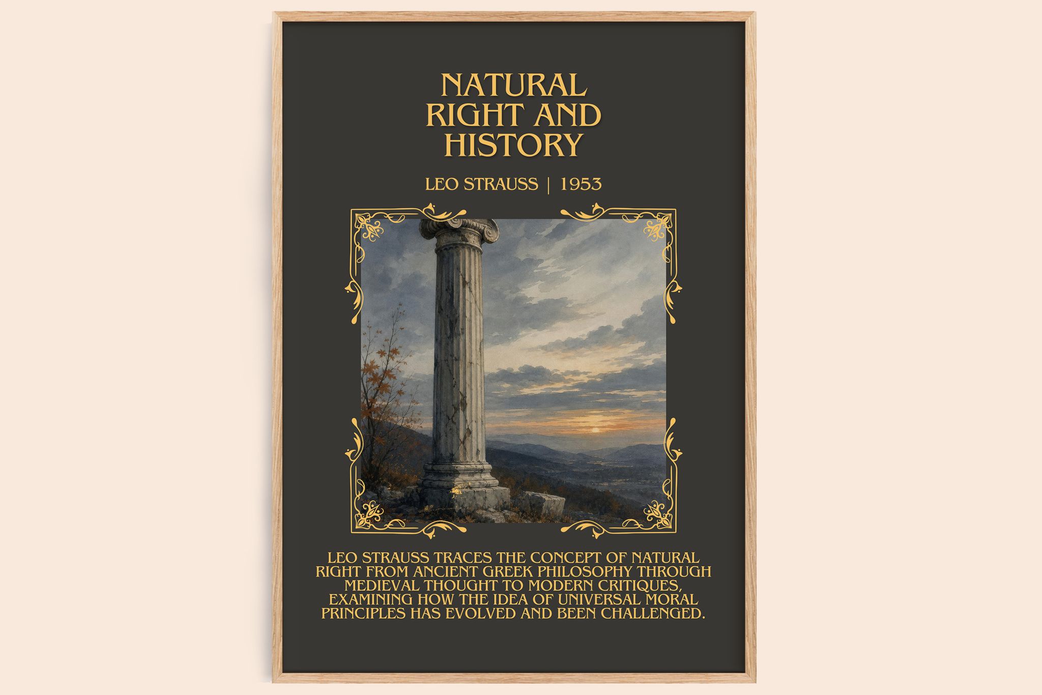 Natural Right and History Minimalist Book Poster by Leo Strauss