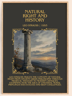 Natural Right and History Minimalist Book Poster by Leo Strauss – book poster