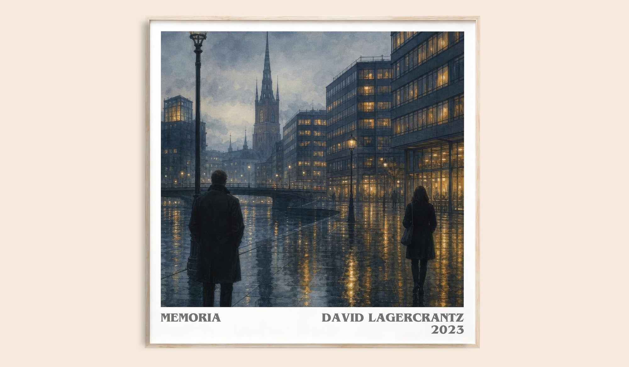 Memoria literary book poster by David Lagercrantz – framed literary art print