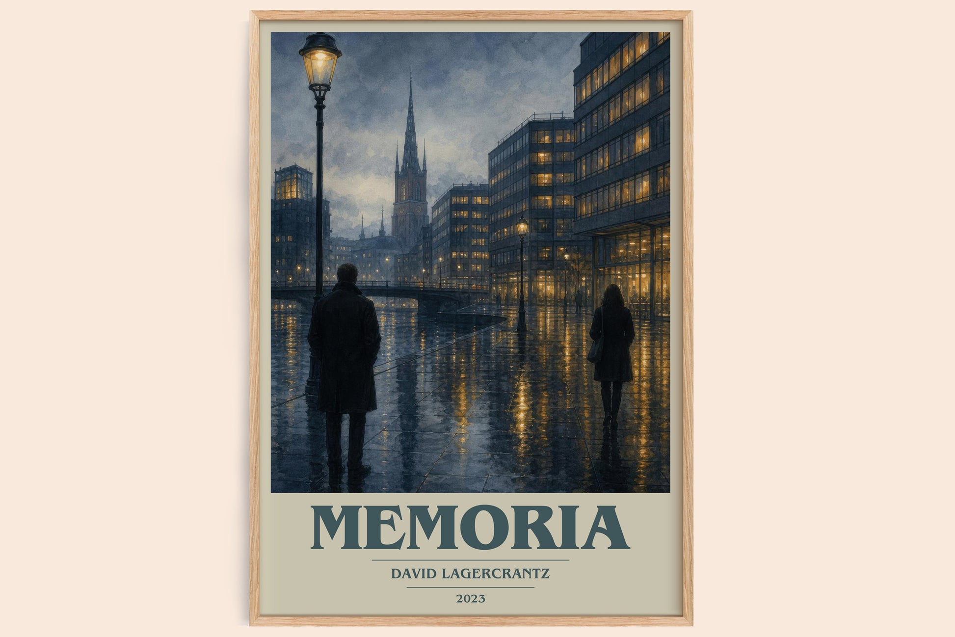 Memoria book cover book poster by David Lagercrantz – framed literary art print