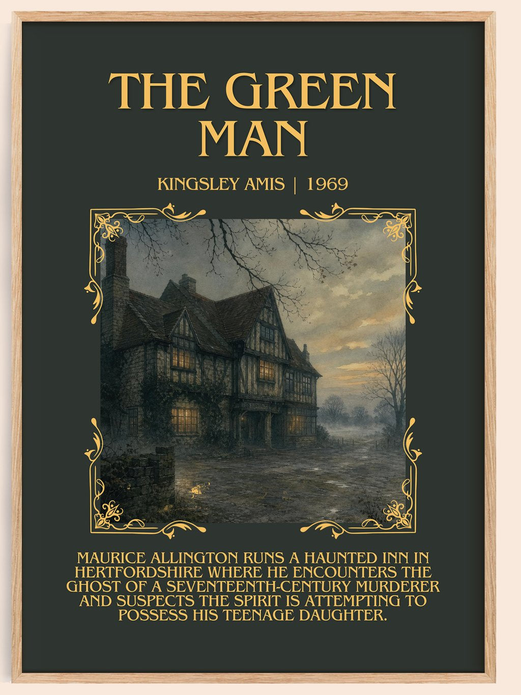 The Green Man Minimalist Book Poster by Kingsley Amis – book poster