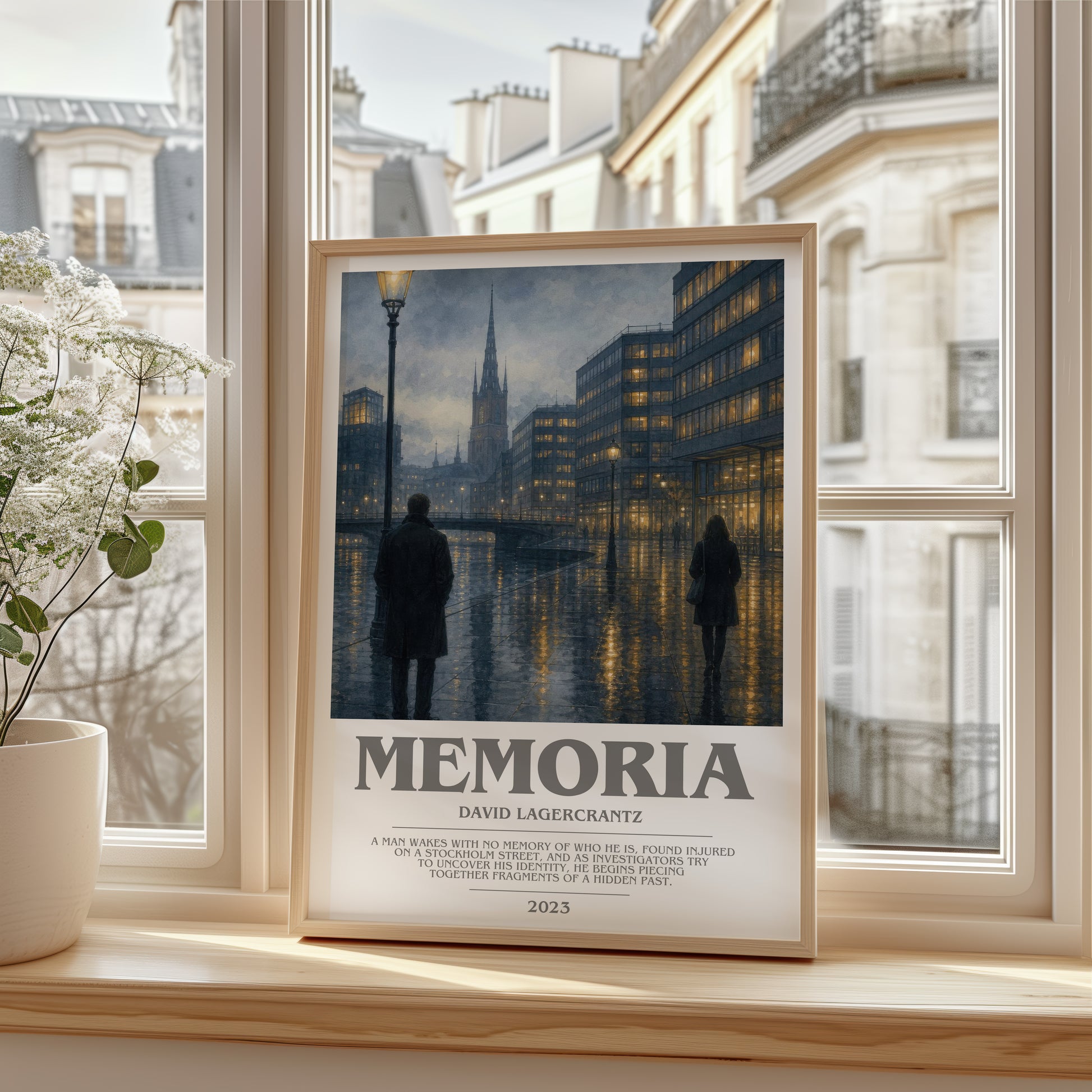 Memoria bookish poster colour and style options – David Lagercrantz book art