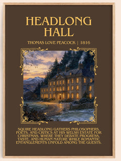 Headlong Hall Minimalist Book Poster by Thomas Love Peacock – book poster